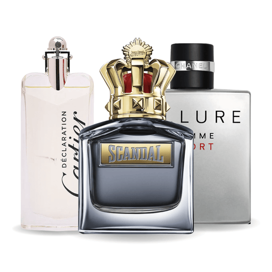 SET: ALLURE HOMME SPORTS, JEAN PAUL GAULTIER SCANDAL, CARTIER DECLARATION