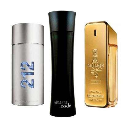 SET: 212 MEN NYC, PACO RABANNE ONE MILLION, ARMANI CODE HOMME